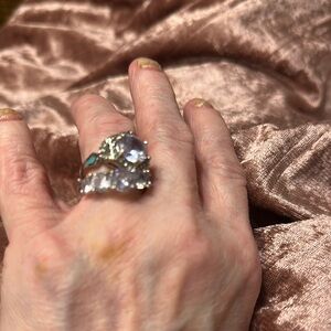 Elegant Silver and moissanite  Ring lots of carats